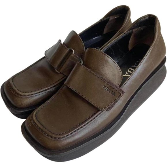 1999 PRADA olive brown loafers - Picture 7 of 7
